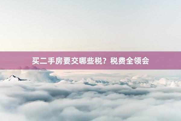 买二手房要交哪些税？税费全领会