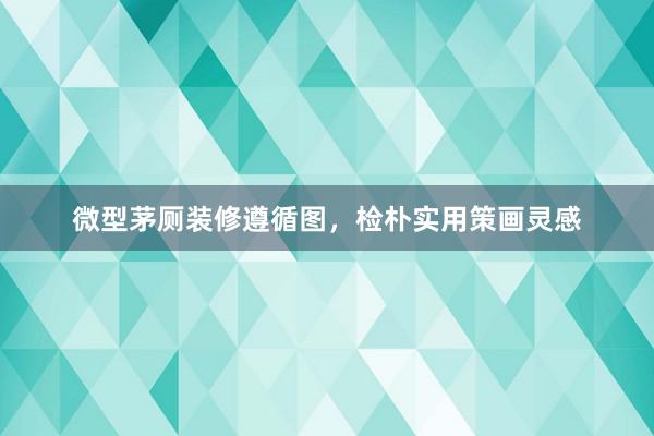 微型茅厕装修遵循图，检朴实用策画灵感