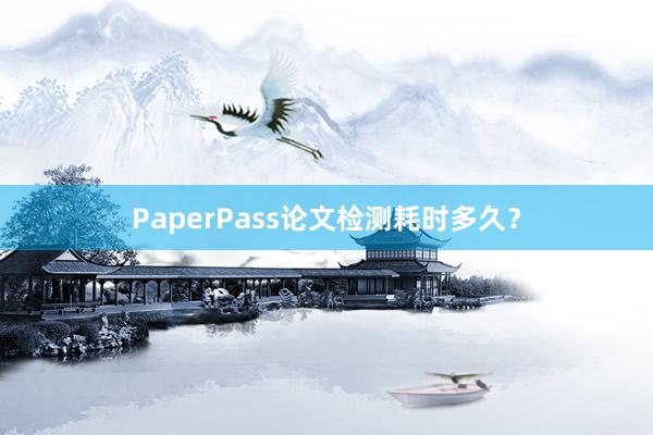 PaperPass论文检测耗时多久?